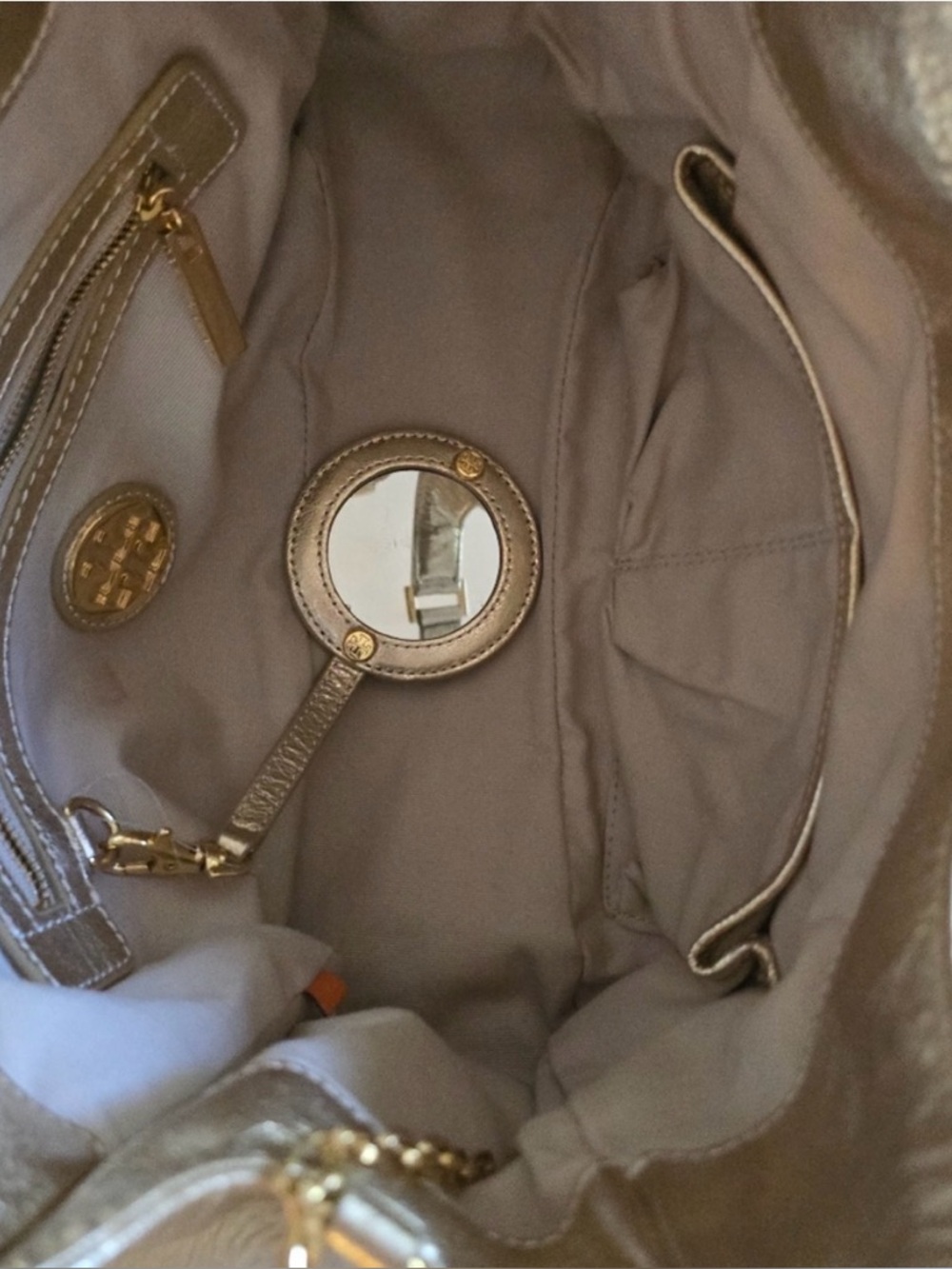 Tory Burch Metallic Gold Hobo Shoulder Bag - Picture 6 of 13